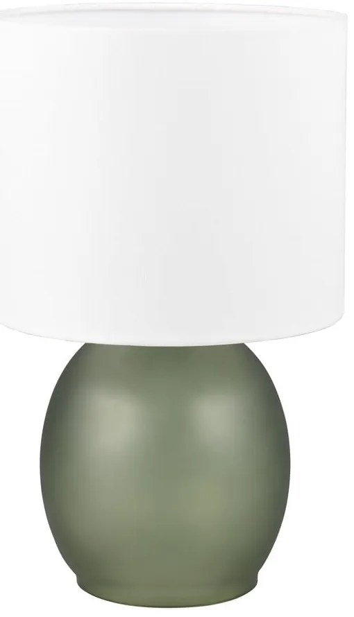 Lampada da tavolo bianco-verde con paralume in tessuto (altezza 29 cm) Vela - Trio