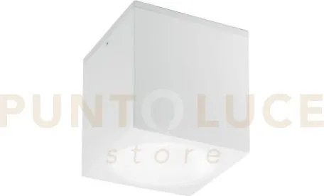 Plafoniera citizen bianca quadrata 1 luce attacco e27 ip54 15x15x17cm