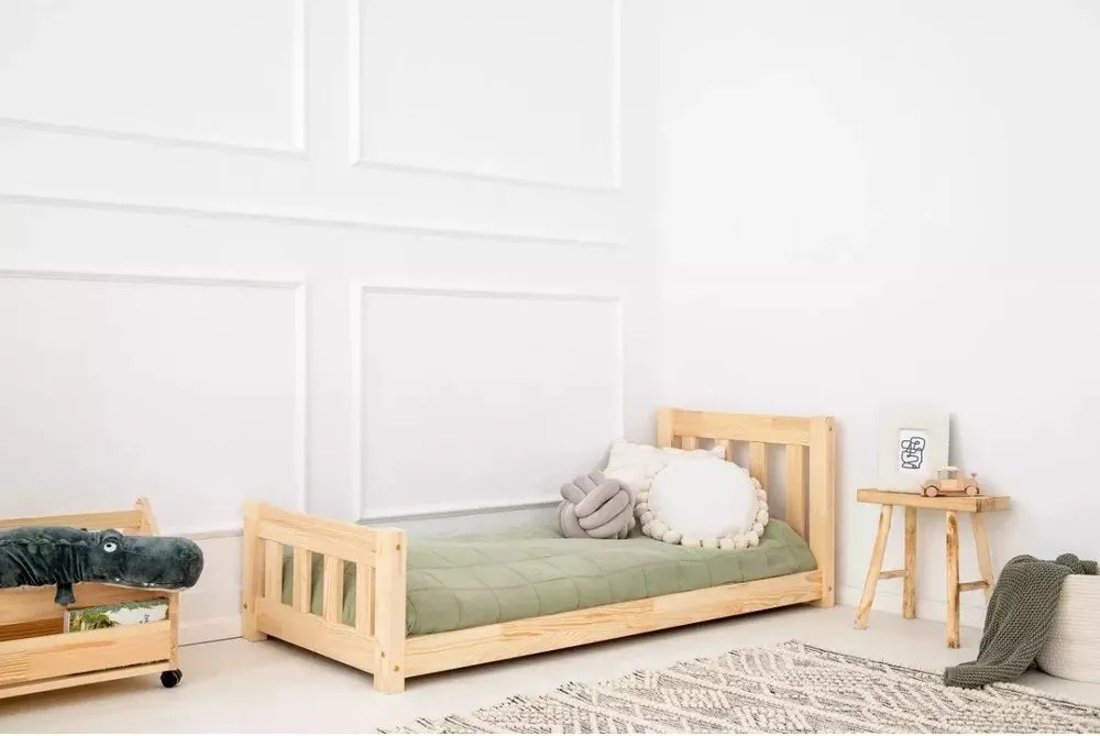Letto per bambini in legno di pino in colore naturale 90x200 cm CPN - Adeko