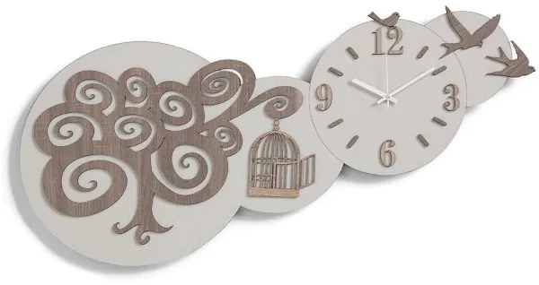 Orologio in legno laminato da parete 80x40 cm RONDINI TRS
