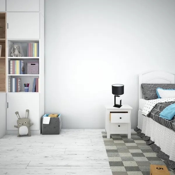 Lampada da tavolo 1xE27/60W/230V 45 cm nero/bianco