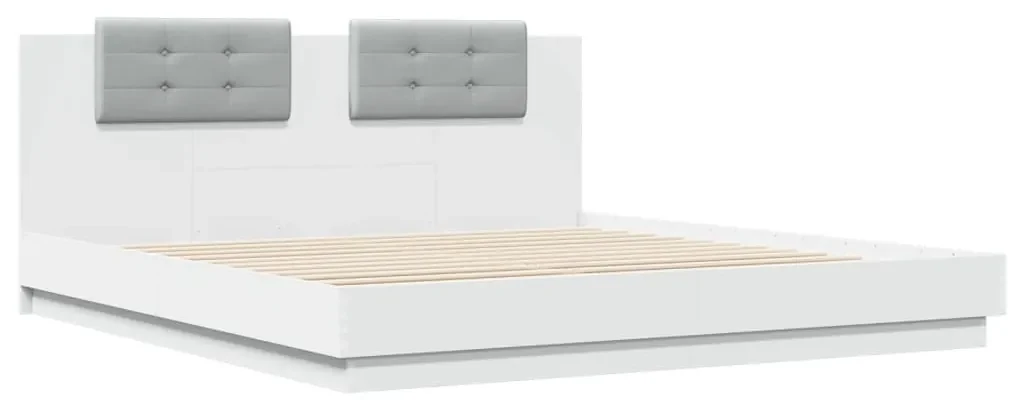 Giroletto con testiera e led bianco 180x200 cm