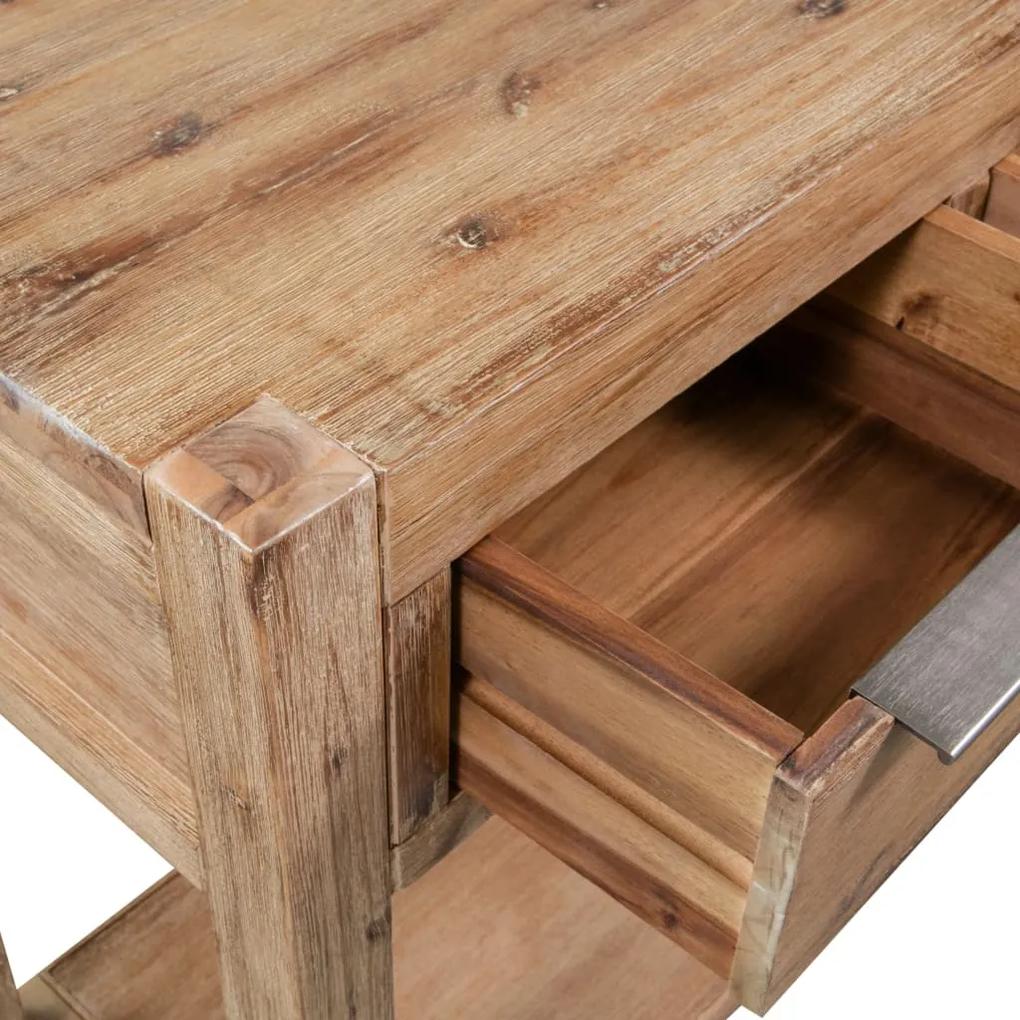 Tavolo consolle 82x33x73 cm in legno massello di acacia