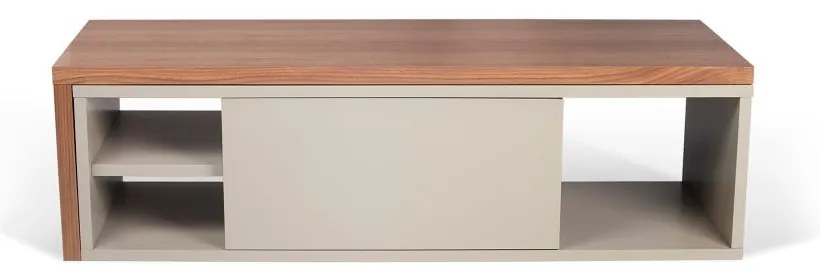 Tavolo TV variabile grigio con impiallacciatura in noce Move - TemaHome