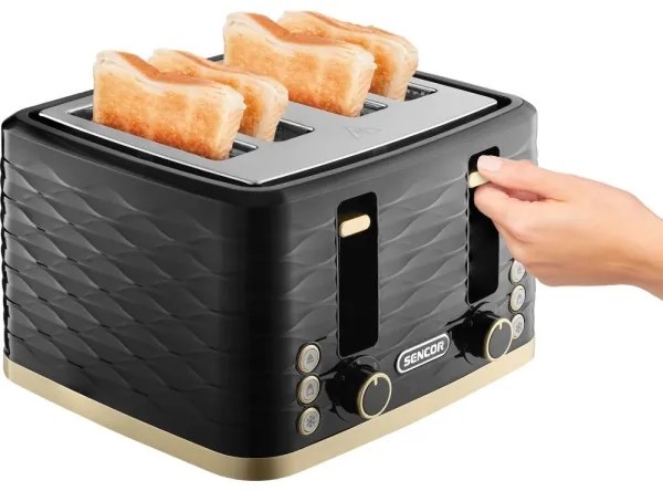 Sencor - Tostapane a 4 fette 1600 W/230 V nero/beige