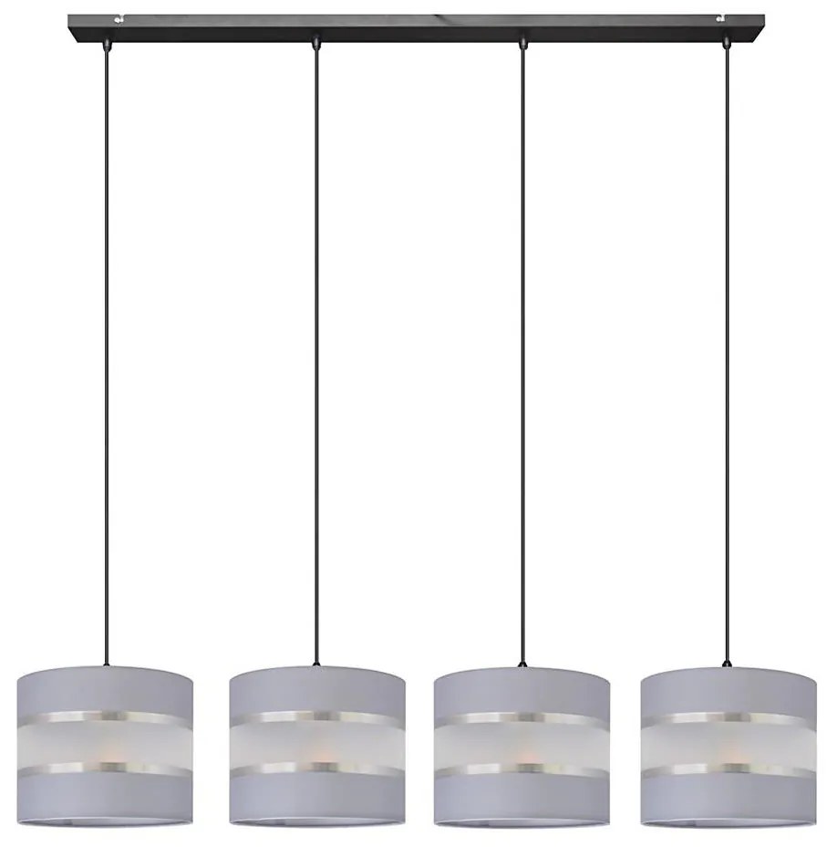 Lampadario a sospensione con filo HELEN 4xE27/15W/230V grigio/nero