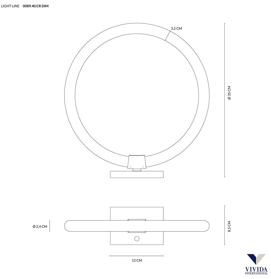 Light line da tavolo 12w 3000k dimmerabile