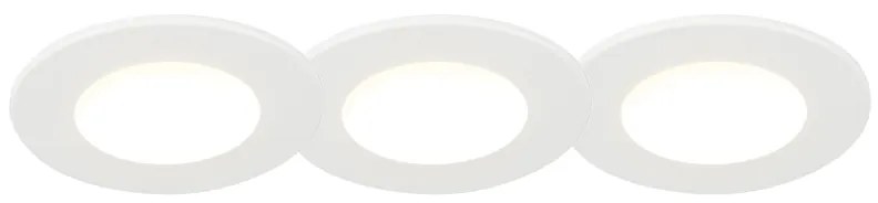 Set di 3 faretti da incasso bianchi con LED 3000K 4W IP65 - Blanca