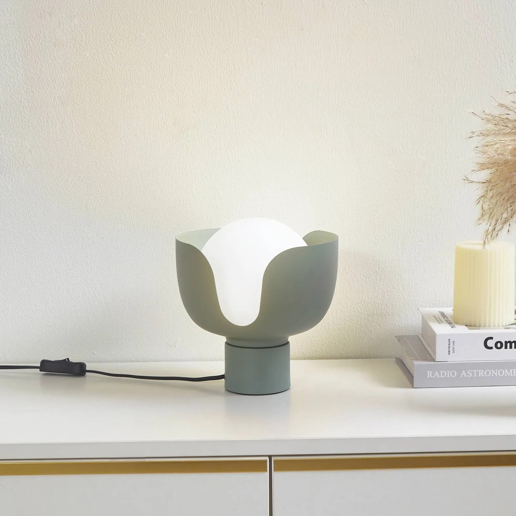 Lampada da tavolo Fiora Lindby, Verde, Soggiorno / Sala da pranzo, Metallo, Moderno, Lampada da tavolo