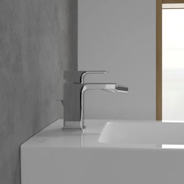 Villeroy & Boch TVB11200100061 - Miscelatore per bidet + scarico SUBWAY cromo lucido
