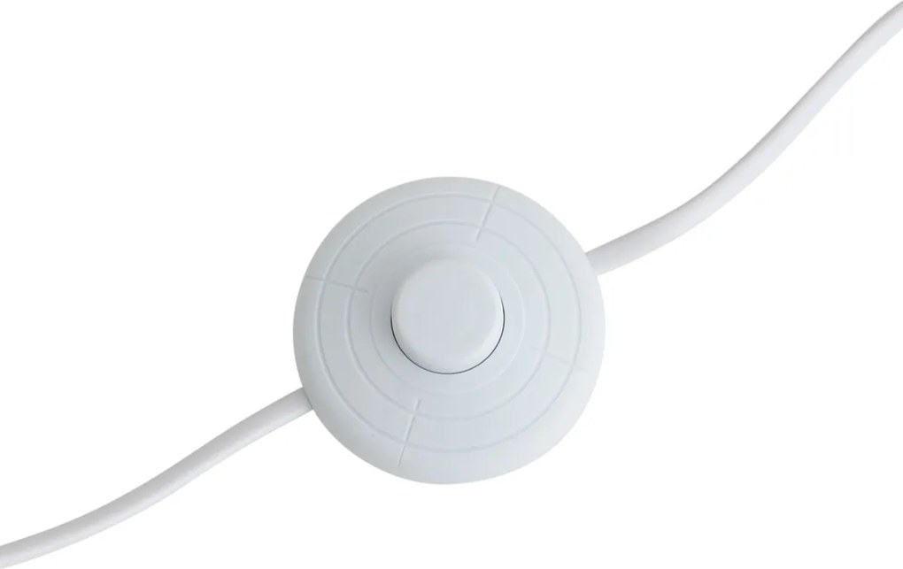 Lampada da terra a treppiede in legno con paralume a righe bianche e beige 50cm - Lou