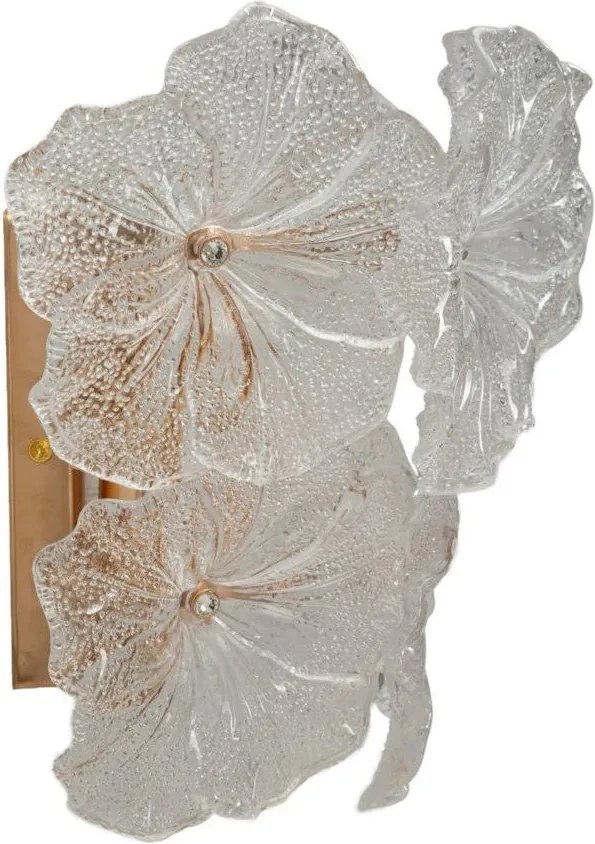 Lampada da parete dorata in vetro Ibiscus – Mauro Ferretti