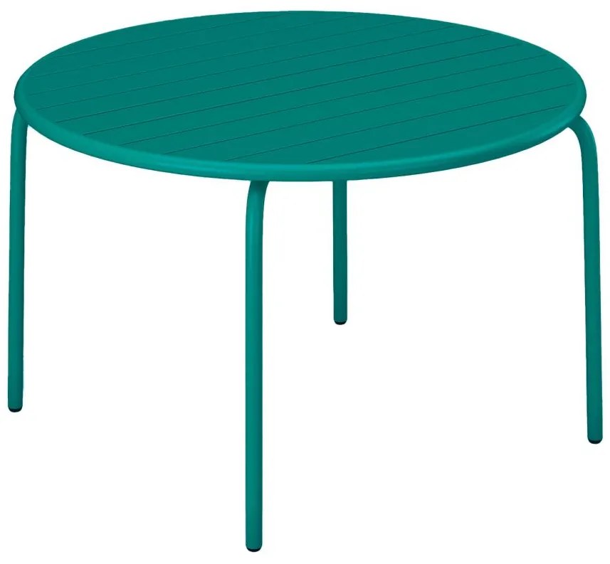 Tavolo da giardino tondo D.110 cm in Metallo Verde Petrolio  - MIRMANDE di MYLIA