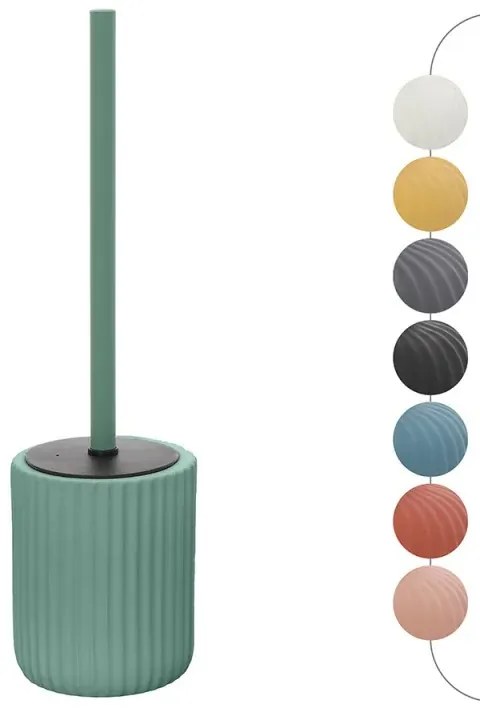 Scopino wc verde in ceramica soft touch con setole nere Spring