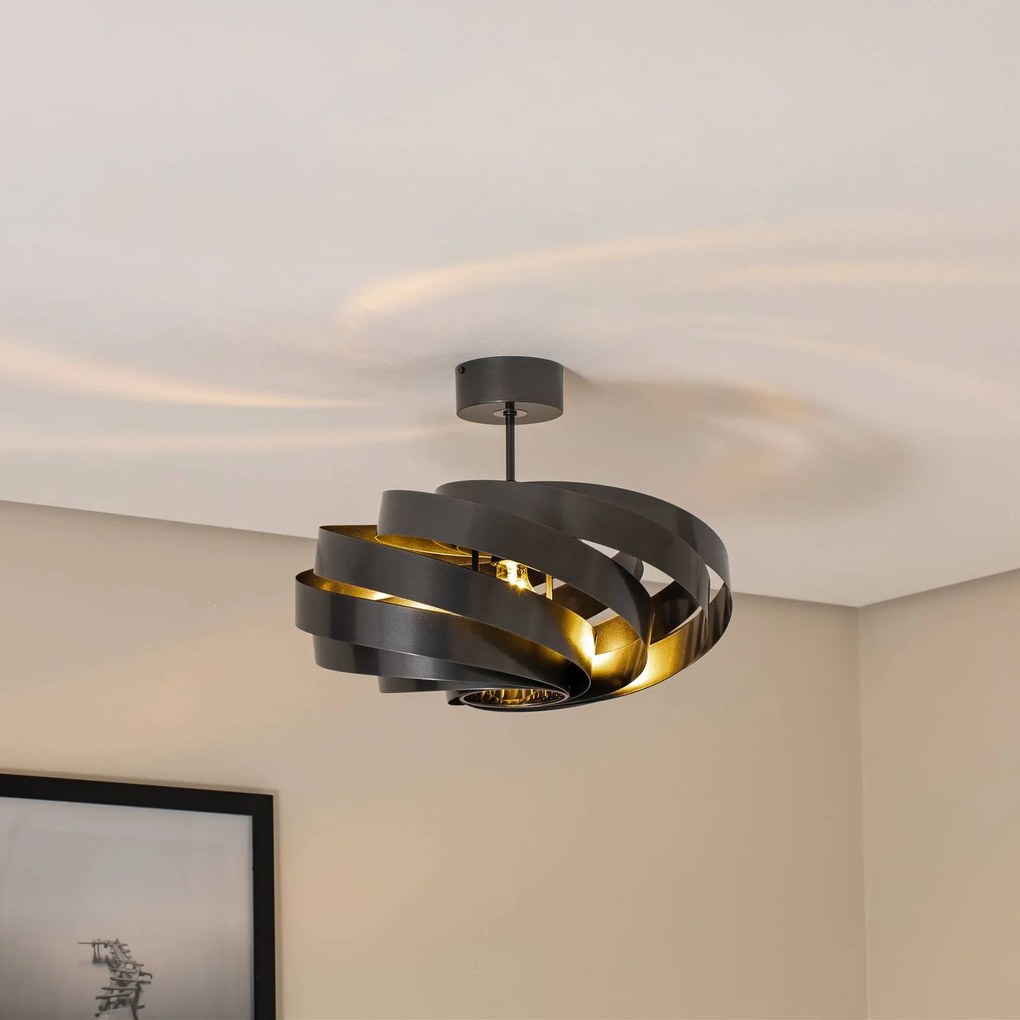 Plafoniera soffitto Vento Euluna, dimmerabile, Nero, Soggiorno / Sala da pranzo, Metallo, Moderno, Plafoniera