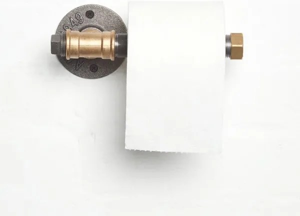 Portarotolo BORURAF 8x22 cm nero/oro