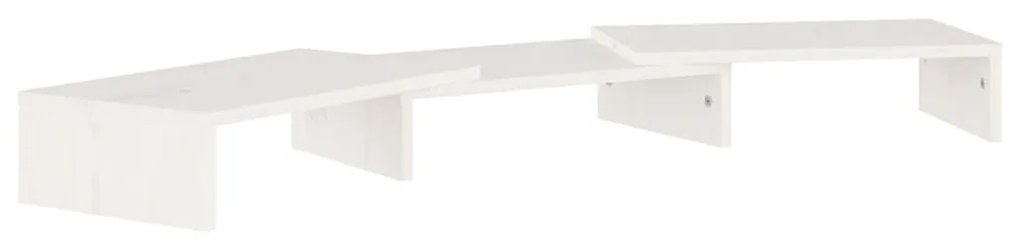 Supporto per Monitor Bianco 80x24x10,5cm Legno Massello di Pino