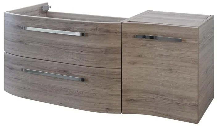 Mobile da bagno sospeso sotto lavabo L 120 x H 48 x P 48 cm rovere satinato, 2 cassetti 1 anta PELIPAL Contea