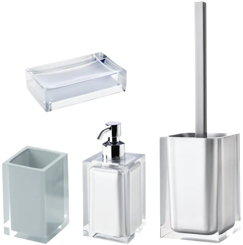 Set di accessori da bagno Rainbow in resina argento