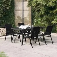 Set da Pranzo da Giardino 5 pz Nero 3095979