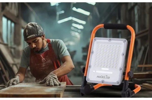 Proiettore LED ricaricabile con treppiede LED/50W/3,2V 4500K 5000 mAh IP65 arancione