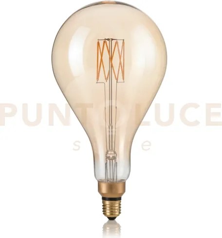 Lampadina attacco e27 in vetro goccia ambra 8 w 800 lm 2200 k ø 155...