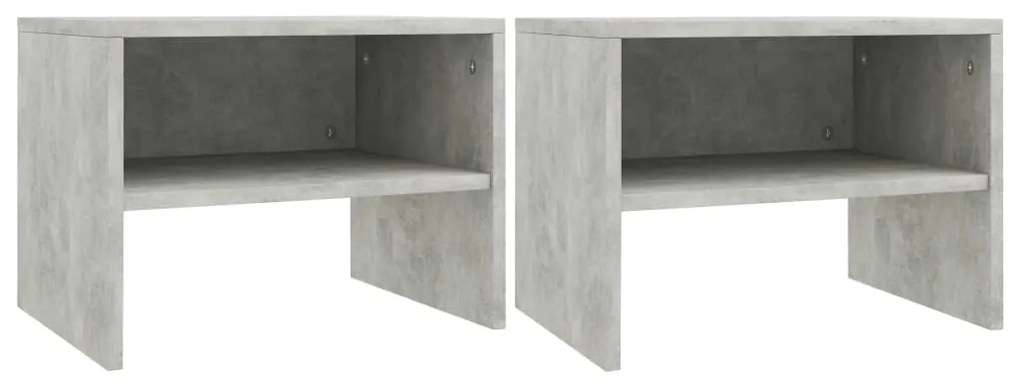 Comodini 2 pz Grigio Cemento 40x30x30 cm in Legno Multistrato