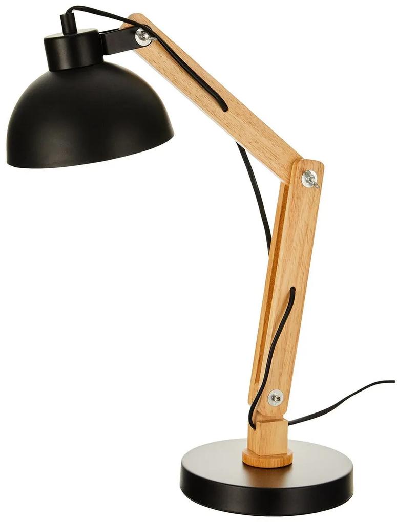 Lampada da tavolo EDM Nero Legno Metallo 60 W (Ø 16 x 53 cm)