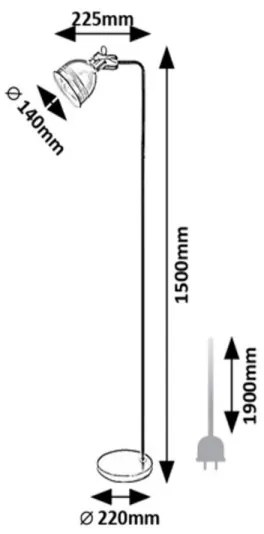 Rabalux 2242 - Lampada da terra FLINT 1xE27/40W/230V nero