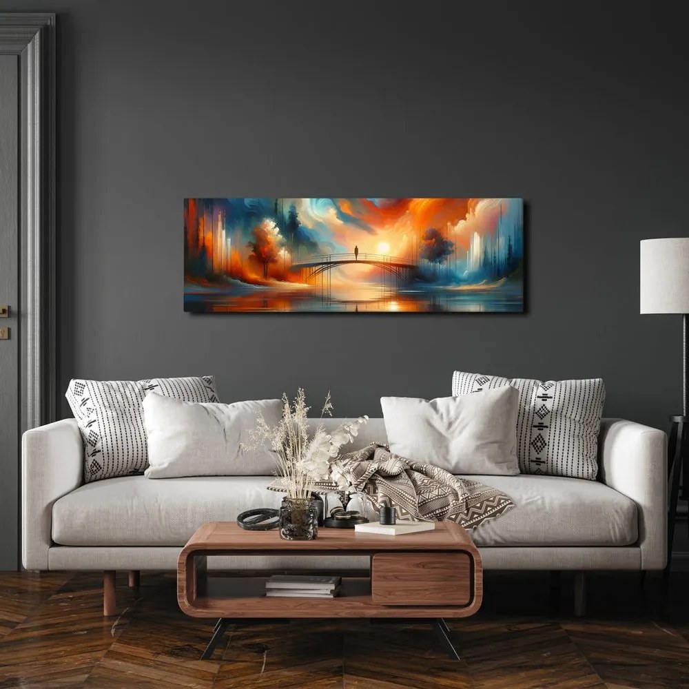 Quadro su tela – Ponte nella luce del tramonto