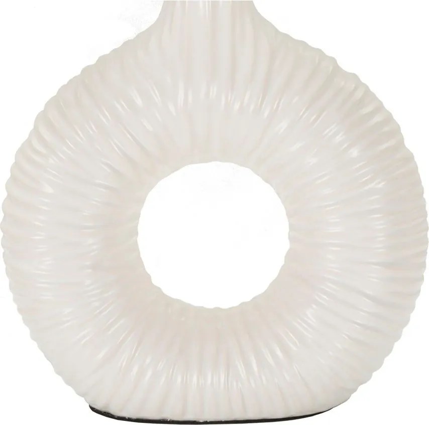 Lampada da tavolo bianca in ceramica con paralume in tessuto (altezza totale 43 cm) Seta – Mauro Ferretti