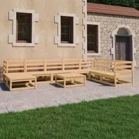 Set Divani da Giardino 9 pz in Legno Massello di Pino cod mxl 37501