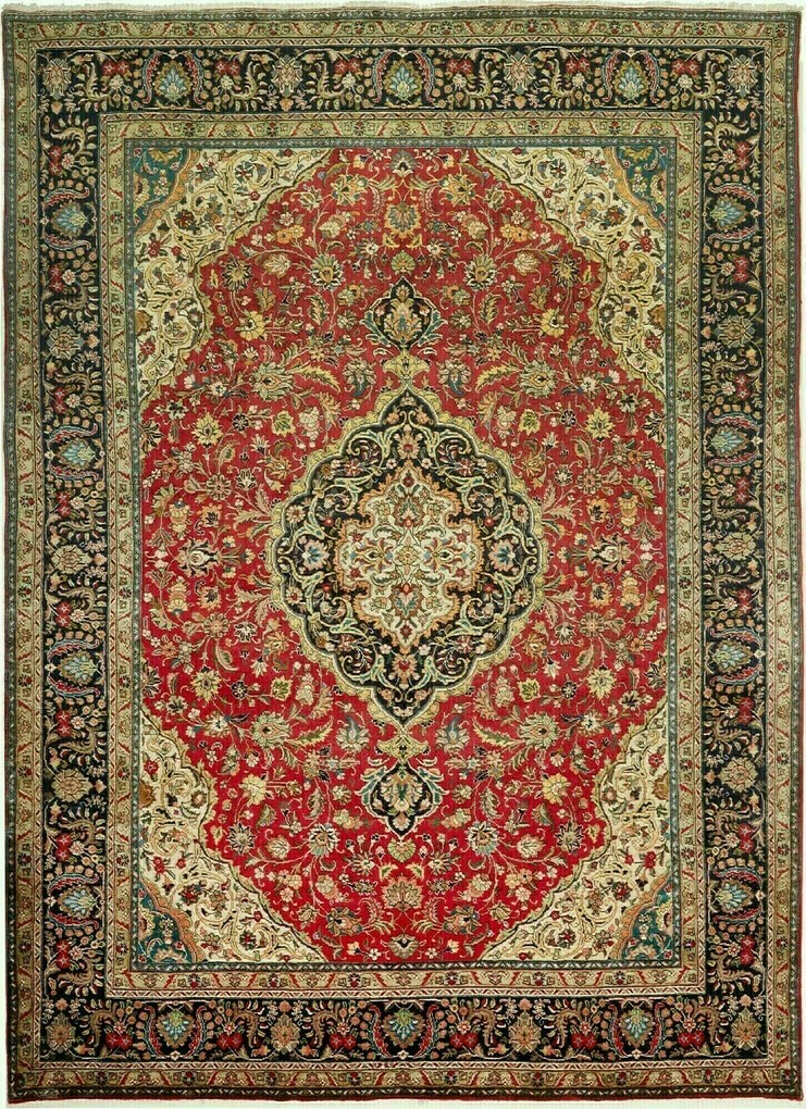 Tabriz Tappeto persiano 320x250 Blu (Iran) Annodato A Mano