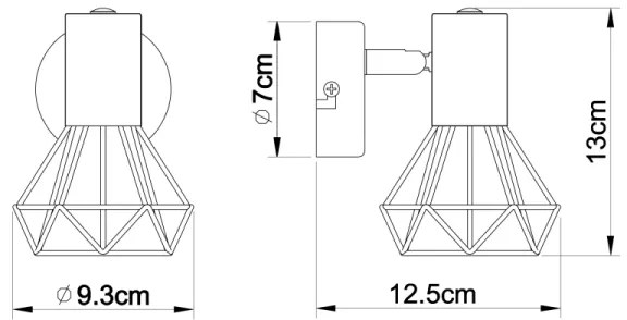 Globo 54802S-1 - Faretto da parete XARA 1xE14/40W/230V nero