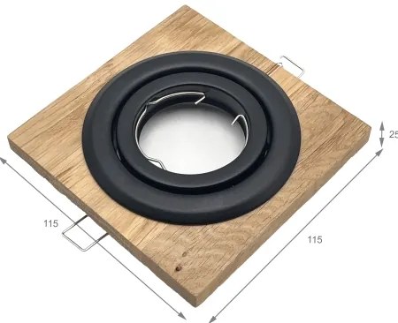 Faretto per controsoffitto TOBBY 1xGU10/20W/230V 11,5x11,5 cm rovere/nero