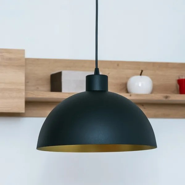 Lampadario a cavo VESPER 1xE27/15W/230 Ø 30 cm nero/oro