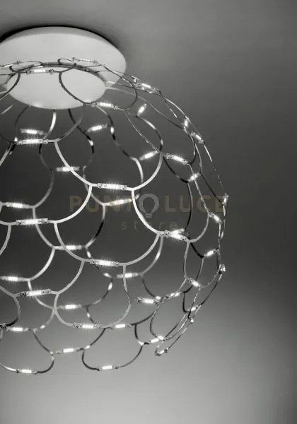 Lamoi lampada da soffitto piccola cromo  3000k 6076lm 49w d.40cm di...