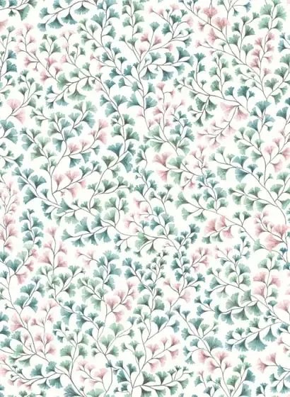 Cole & Son Carta da parati Maidenhair - Petrol/ Blush