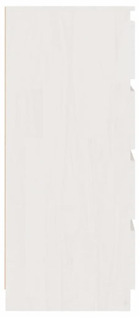 Credenza bianca 60x36x84 cm in legno massello di pino