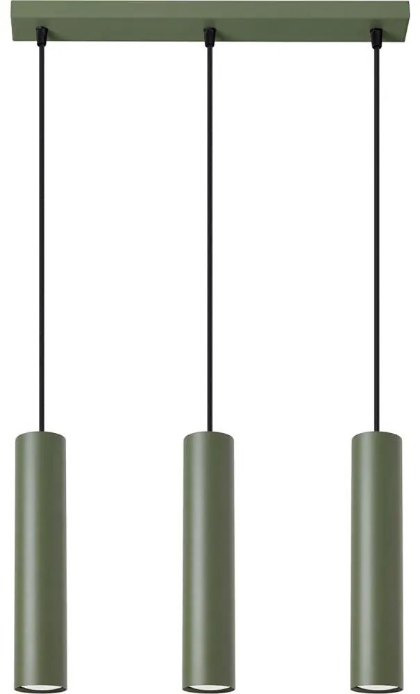 Sollux SL.1486 - Lampadario a sospensione con filo LAGOS 3xGU10/10W/230V verde