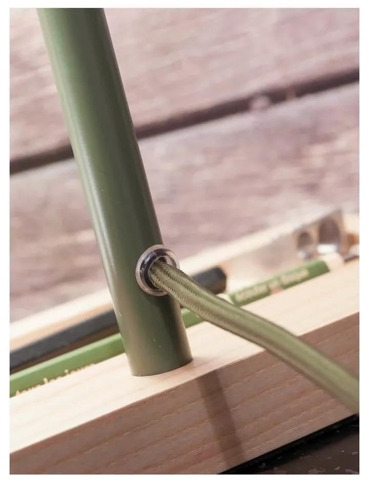 Lampada da tavolo con paralume in metallo di colore verde-naturale (altezza 40 cm) Cambridge - it's about RoMi