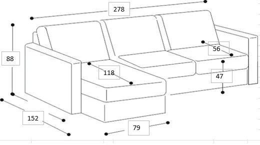 Divano angolare grigio chiaro (angolo destro) Oslo - Scandic