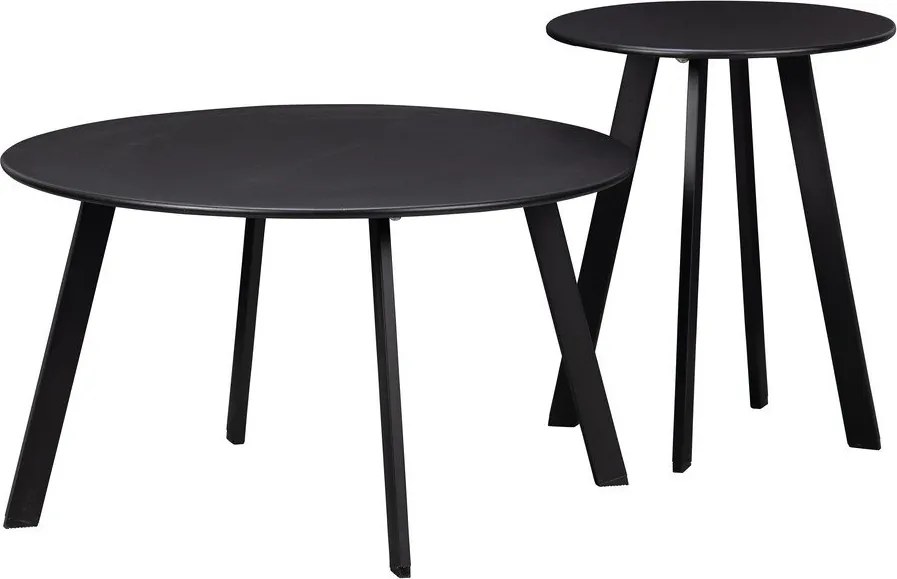 Tavolo da giardino nero, ø 40 cm Fer - WOOOD