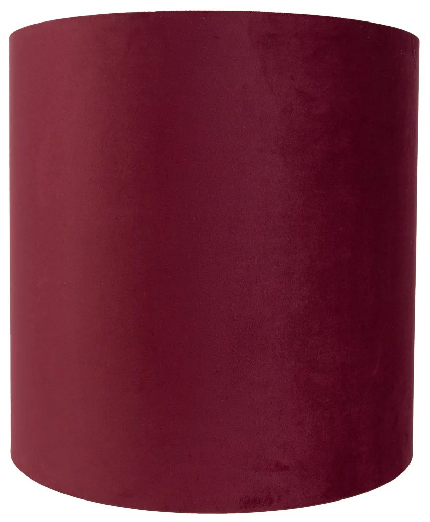 Paralume in velluto rosso 40/40/40 con interno dorato