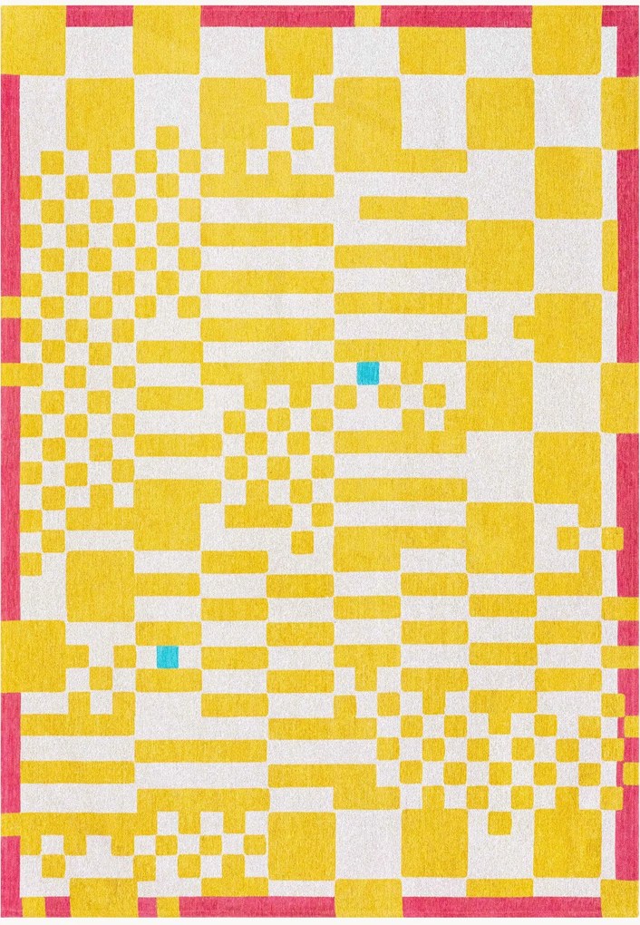 Tappeto jacquard lavabile da interno-esterno Chess