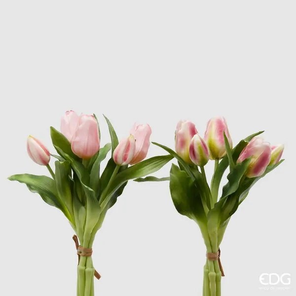 EDG - Enzo De Gasperi Set 2 Bouquet Di Tulipani Sfumature rosa sfumato H28 cm