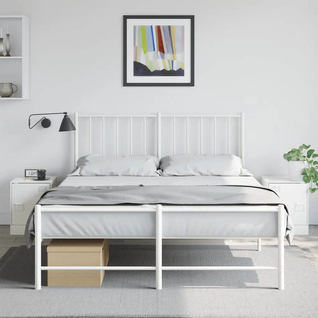 Comodini 2 Pz Bianchi 34,5x39x44 Cm İn Acciaio /