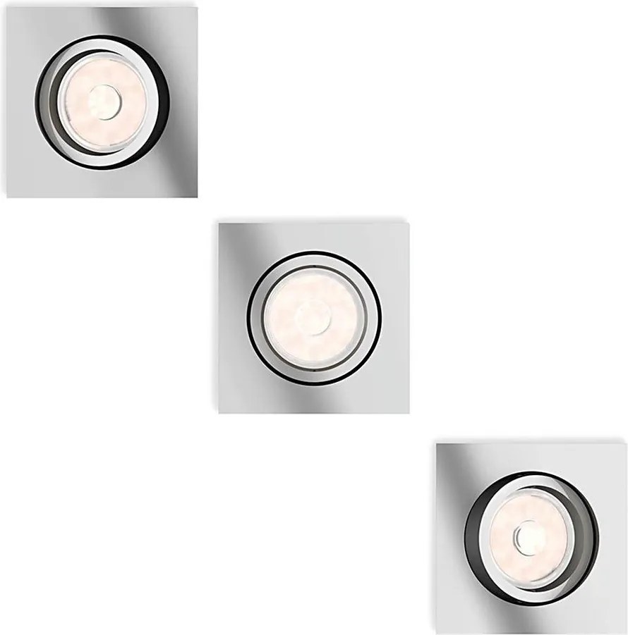 Philips - Set da 3 faretti LED RGBW dimmerabili da incasso DONEGAL 1xGU10/4,8W/230V+telecomando