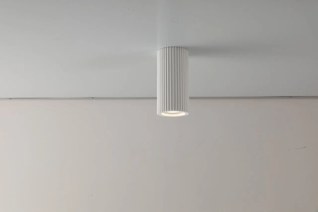 Plafoniera Rotonda GU10 e GU5.3 in Gesso Pitturabile Ø70x140mm