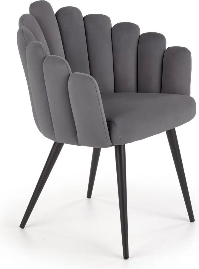 Sedia K410 grigio velluto
